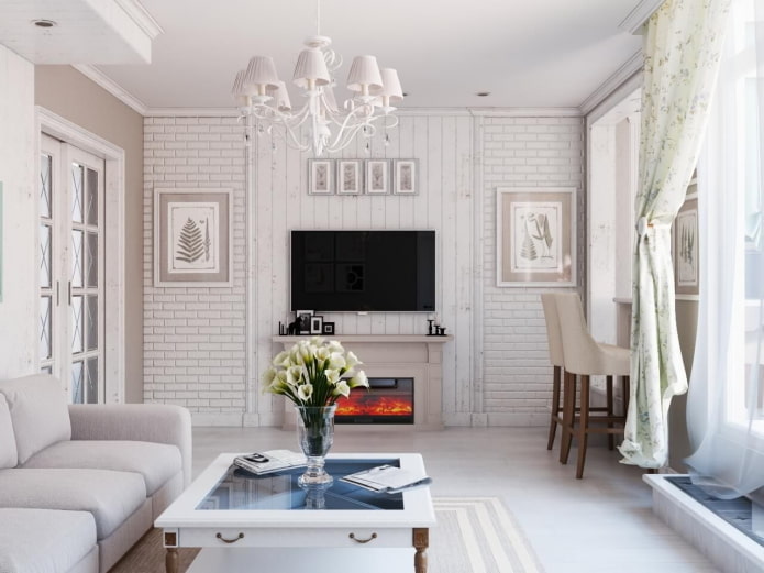 salon aux tons blancs de style provençal
