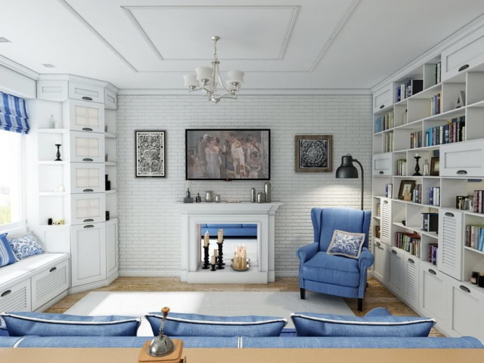 salon aux tons blancs de style provençal