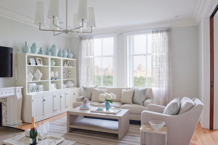 salon aux tons blancs de style provençal