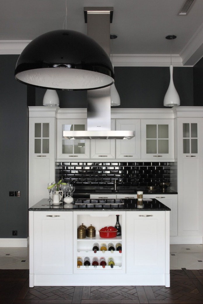décoration de cuisine noir et blanc