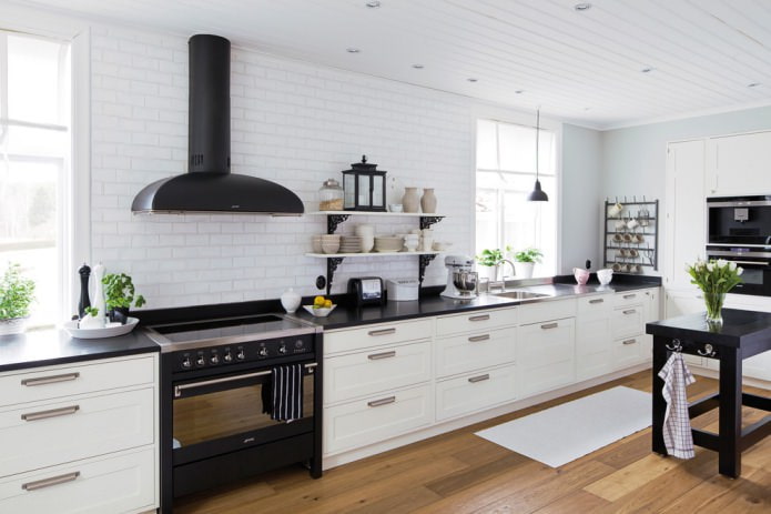 ensemble de cuisine linéaire