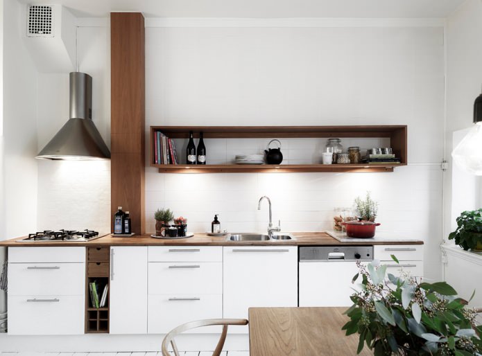 Ensemble de cuisine linéaire