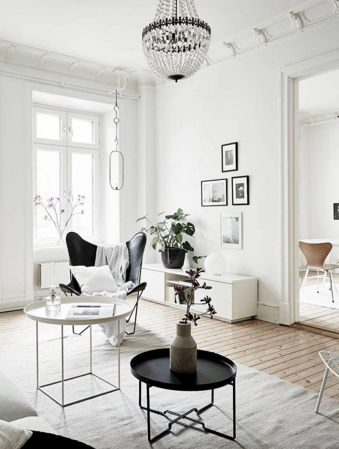 intérieur blanc de style scandinave