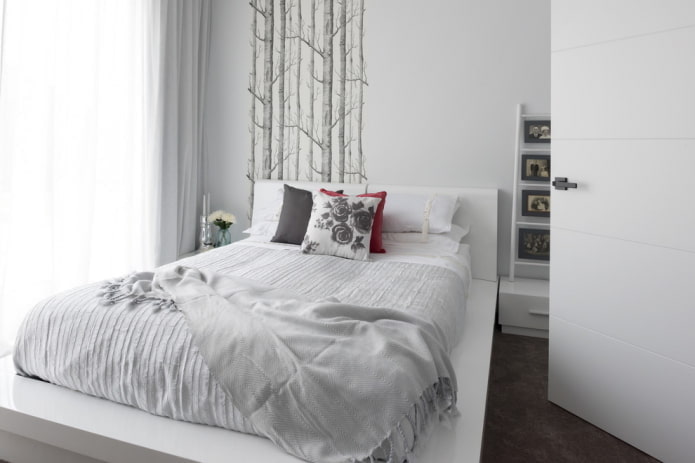 conception de chambre à coucher en tons blancs