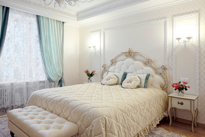 Intérieur de chambre blanche de style classique