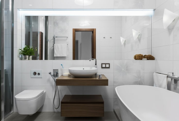 Salle de bains blanche de style moderne