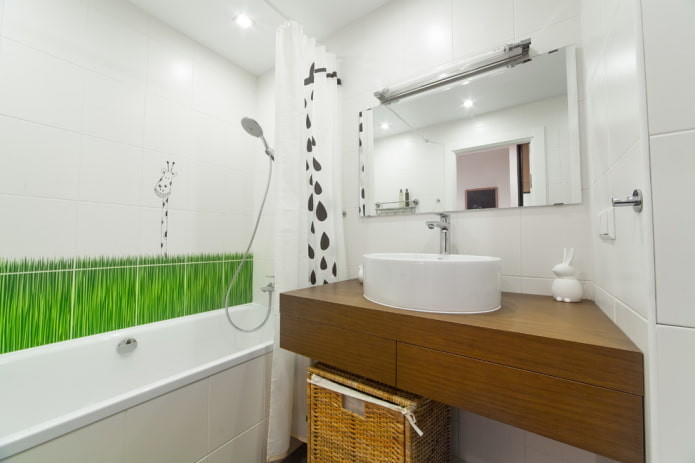 Meubles de salle de bain aux tons blancs