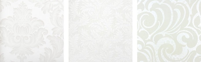 Papier peint blanc à motifs