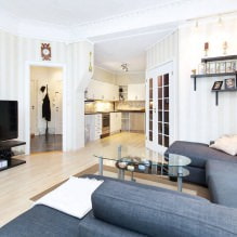 Papier peint blanc et noir et blanc dans le salon : 55 photos à l'intérieur-8