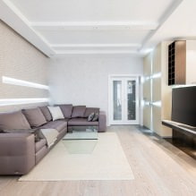 Papier peint blanc et noir et blanc dans le salon : 55 photos à l'intérieur-5