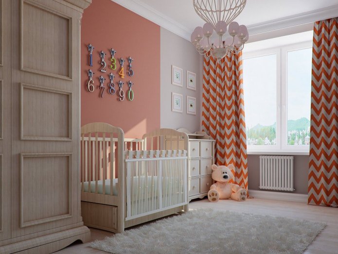 Rideaux blancs et orange