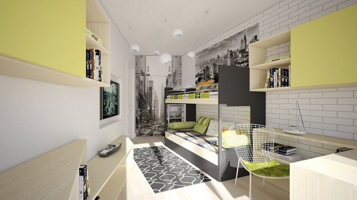 Brique blanche à l'intérieur d'une chambre d'enfant