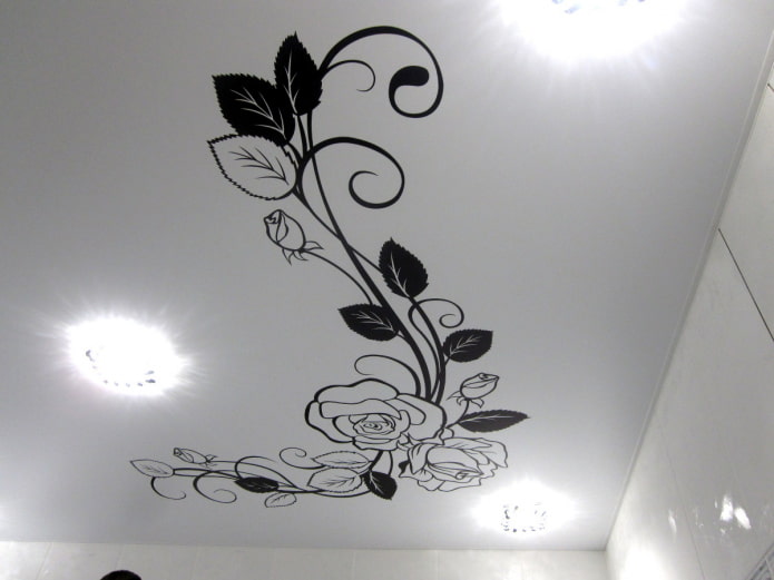 tissu extensible blanc à motifs