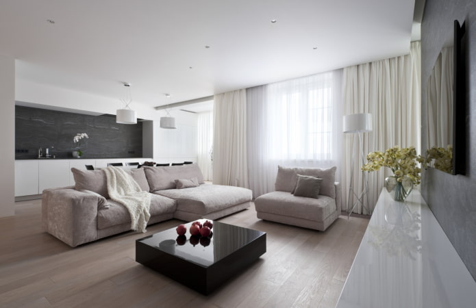 Plafond blanc dans le salon