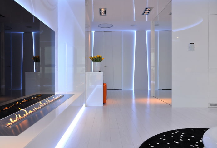 couloir dans les tons blancs