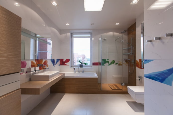 carrelage en céramique au sol dans la salle de bain