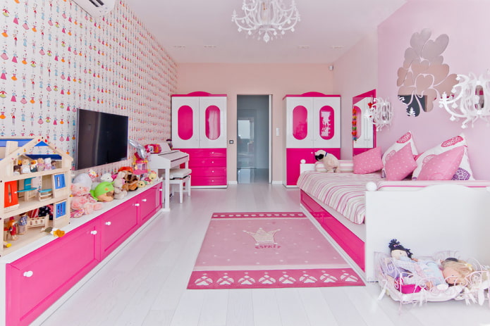 chambre d'enfant blanche et rose