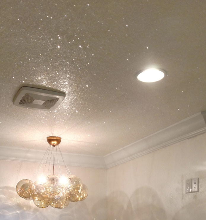 ceiling with glitter