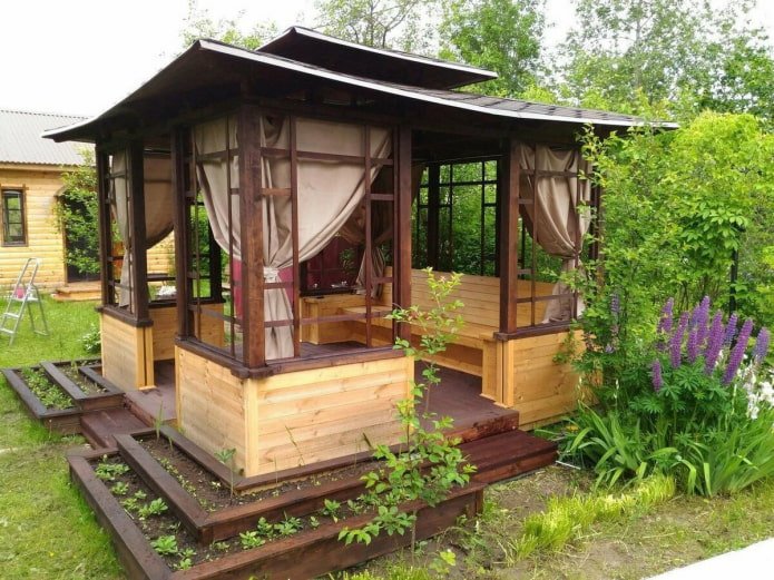 kiosque de jardin de style oriental
