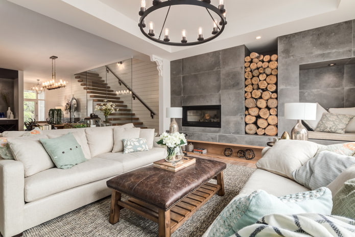 salon dans l'intérieur d'une maison de campagne