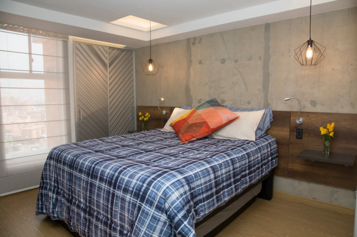 décoration en béton dans la chambre