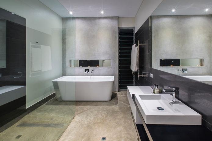 intérieur d'une salle de bain moderne