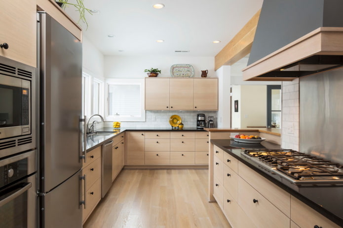 Intérieur de cuisine beige de style scandinave