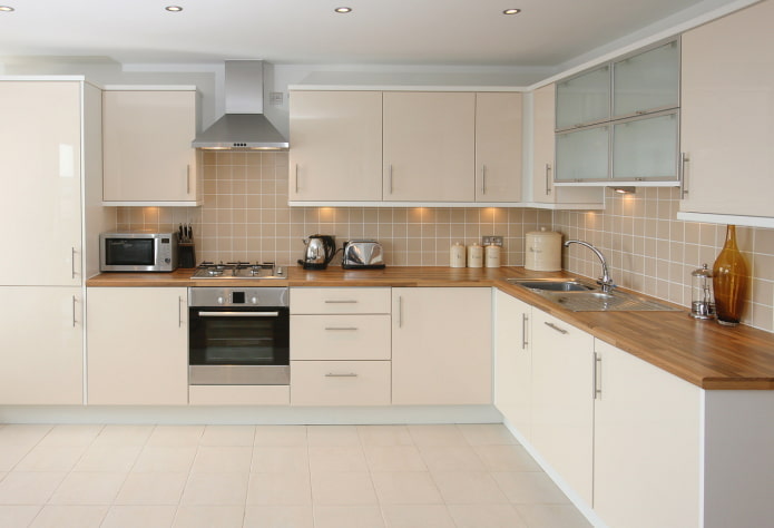 plan de travail de cuisine beige