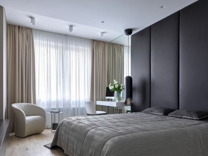 rideaux dans la chambre dans un style high-tech