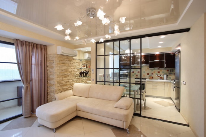 plafond tendu beige