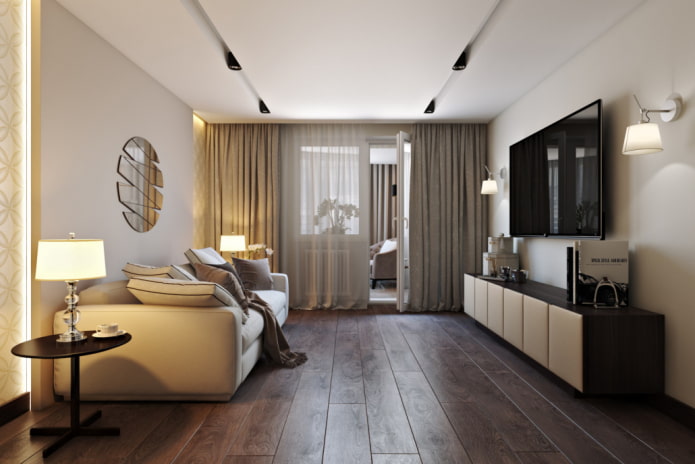 Salon beige moderne