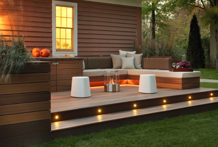 bio-fireplace outside