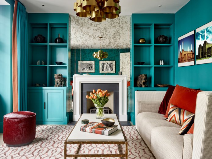étagères turquoise