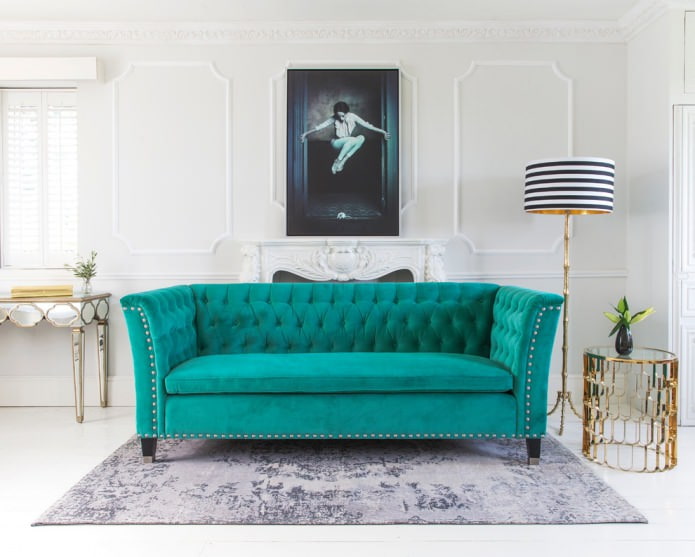 canapé turquoise