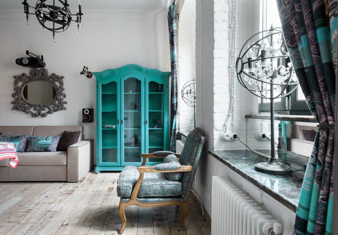 turquoise cabinet