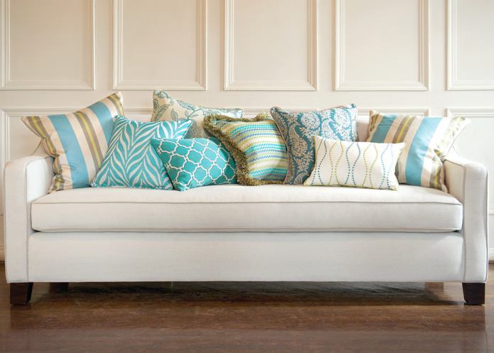 oreillers turquoise