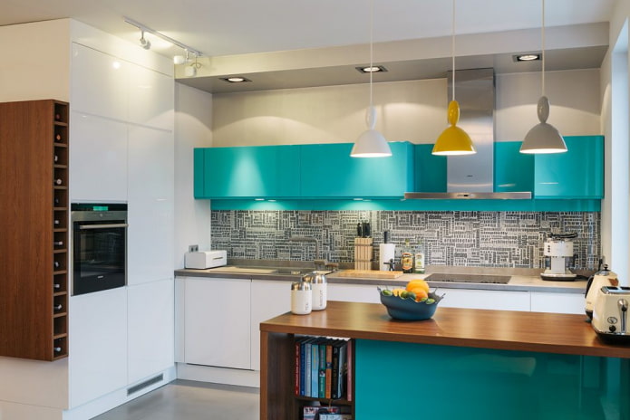 tablier de cuisine turquoise