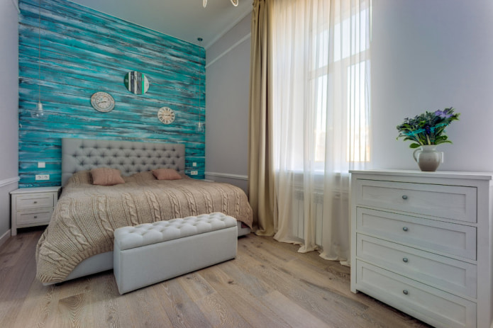 imitation de planche dans des tons turquoise