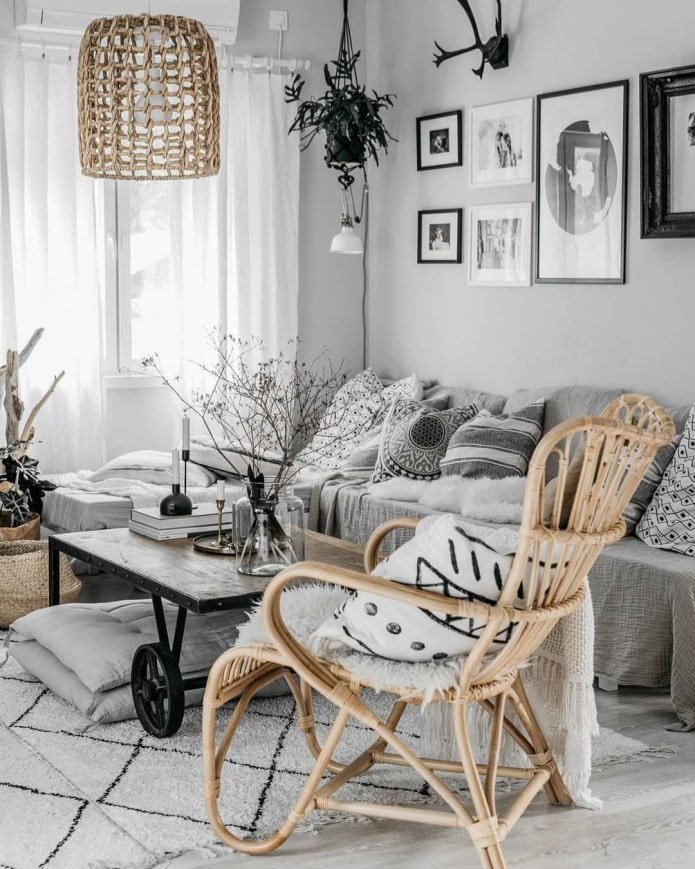 Boho scandinave à l'intérieur