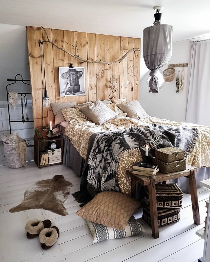 chambre à coucher de style bohème