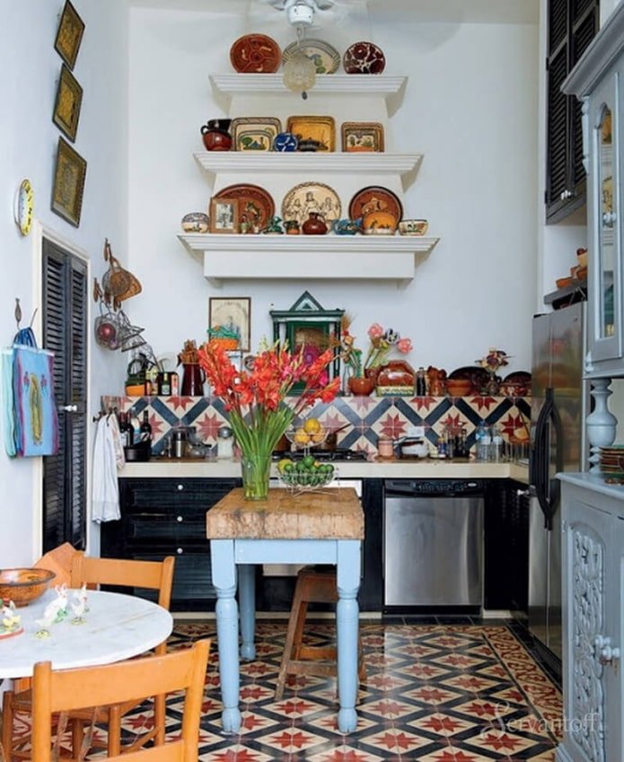 décoration de cuisine de style bohème