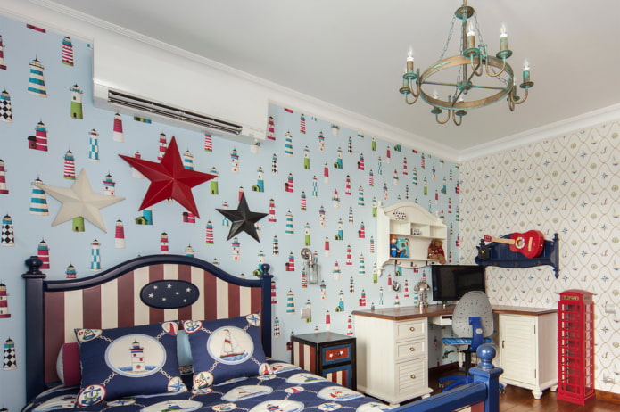 Papier peint en papier de style marin