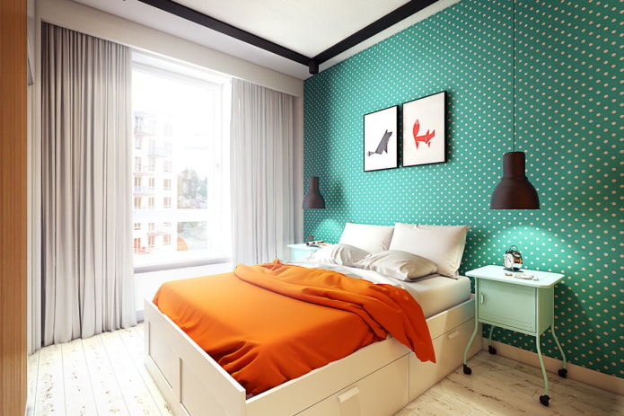 Papier peint à pois pour l'intérieur
