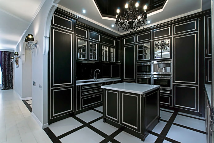 cuisine noire de style art déco