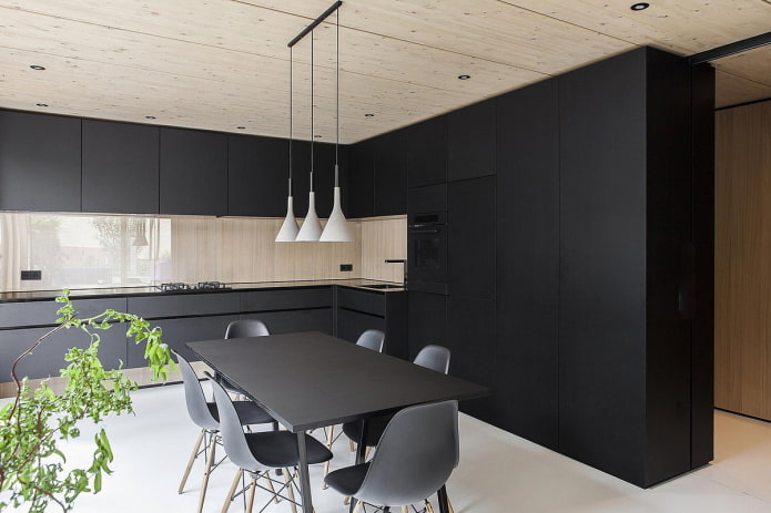 cuisine noire de style minimaliste