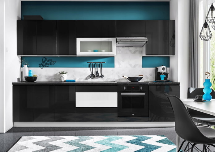 cuisine noire et bleue