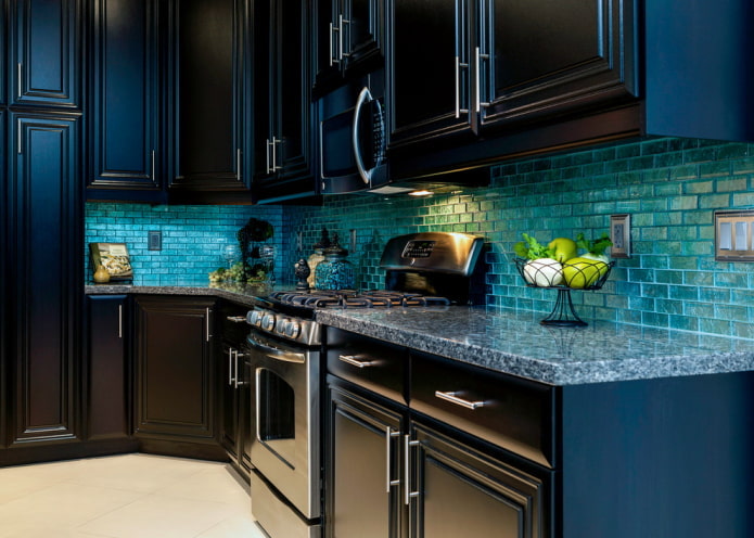 cuisine noire et bleue