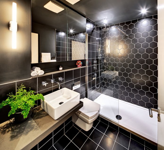 carrelage noir dans un style moderne
