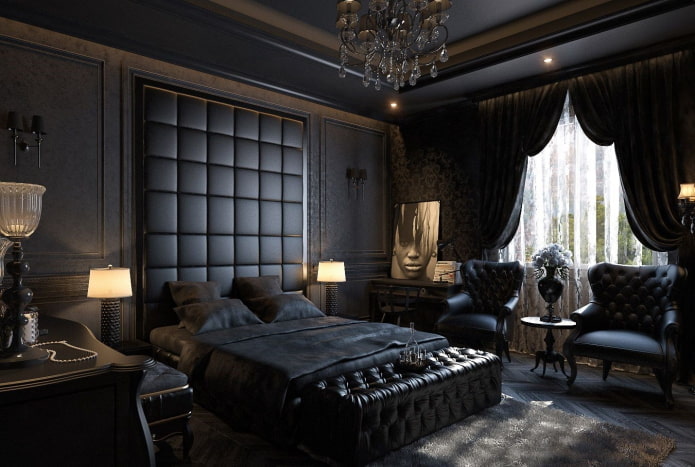 Meubles de chambre à coucher dans les tons noirs