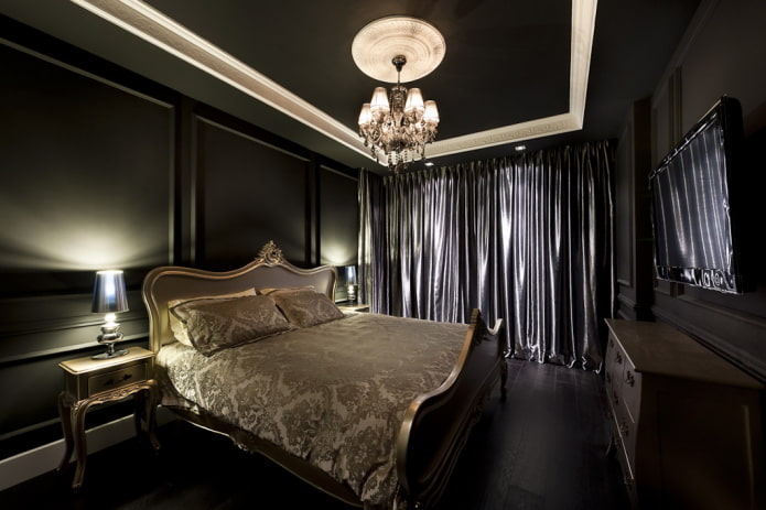 Meubles de chambre à coucher dans les tons noirs